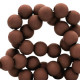 Acrylic beads 6mm round Matt Dark brick brown
